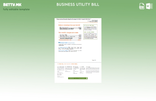 модерен стил Њујоршката сметка за комунални услуги PSEG, шаблон за страница 1